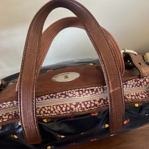 Fossil Black Tote with Multicolor Pattern - Picture 5 of 12